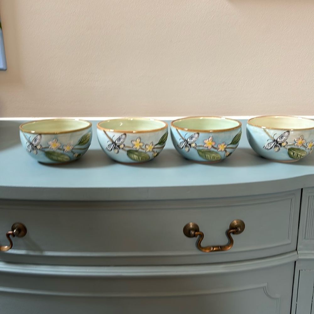 Fitz & Floyd Toulouse Blue Bowls-set of 4